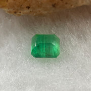 Natural Colombia Vivid Green Emerald (Beryl) Cut-Cornered Rectangular Step cut 0.41ct 4.1 by 4.0 by 2.6mm - Huangs Jadeite and Jewelry Pte Ltd