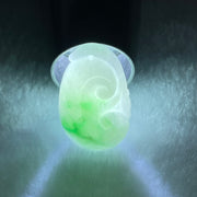 Type A Faint Lavender with Spicy Green Patches Jadeite Ruyi Pendant 4.63g 26.4 by 16.8 by 6.2mm - Huangs Jadeite and Jewelry Pte Ltd