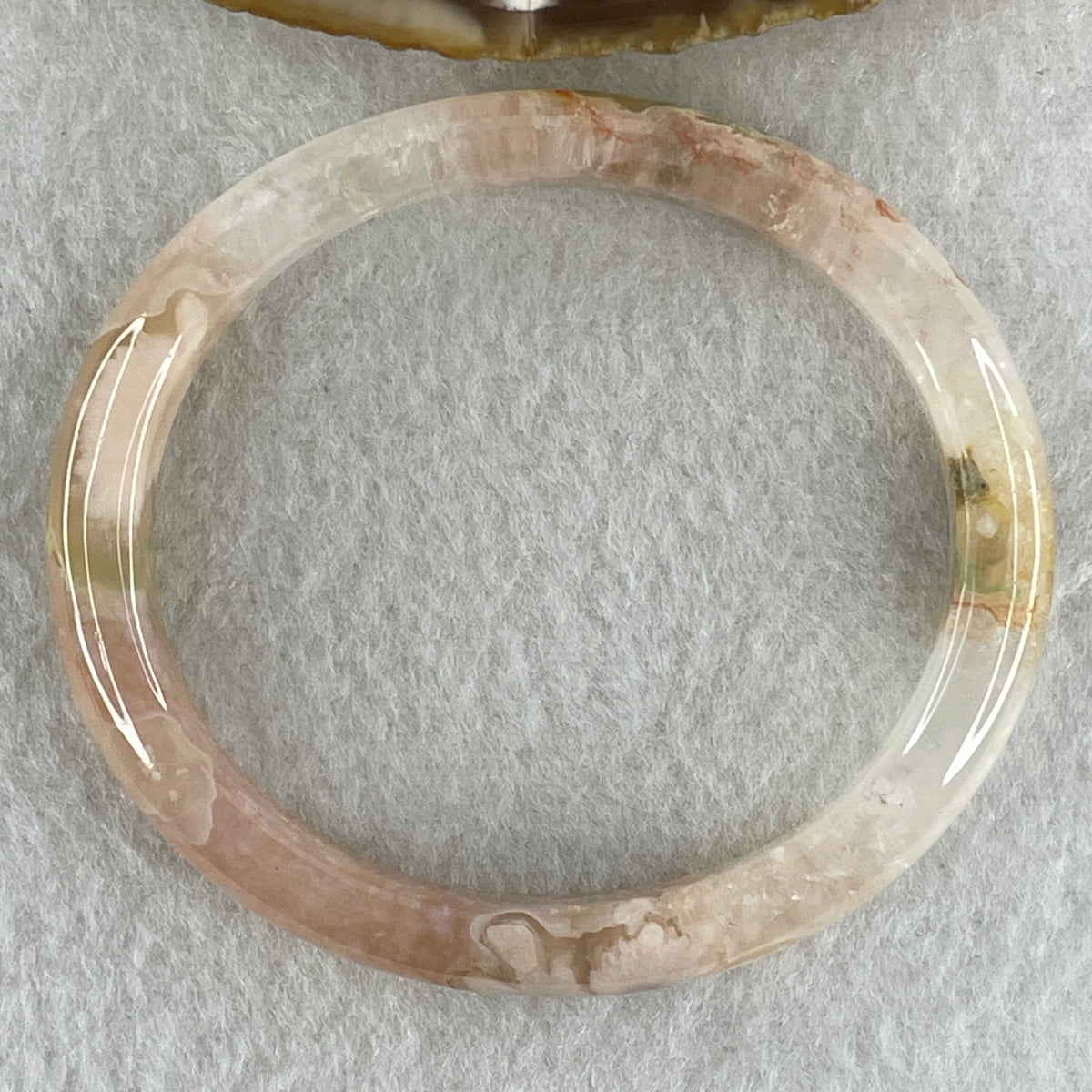 Natural Pink Flower Agate Oval Bangle Set | (68.69g | 55.6mm ID | 9.0 x 6.9mm | Blooming Self-Love & Emotional Renewal Anchor, Feng Shui Harmony & Sovereign Guifei Stacking Bangle Set) - Huangs Jadeite and Jewelry Pte Ltd
