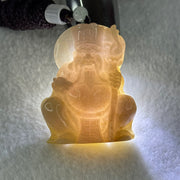 Type A Faint Lavender & Green Jade Jadeite Tu Di Gong 48.63g 50.5 by 39.7 by 13.9mm - Huangs Jadeite and Jewelry Pte Ltd