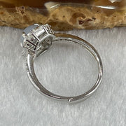 Type A Lavender Jadeite in S925 Sliver with Crystal Ring (Adjustable Size) 1.82g 6.3 by 3.5mm - Huangs Jadeite and Jewelry Pte Ltd