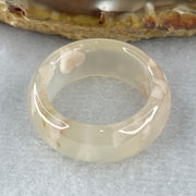 Natural Pinkish Flower Agate Ring 5.52g 9.5 by 4.0mm US 9.2 HK 20.5 - Huangs Jadeite and Jewelry Pte Ltd