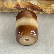 Natural Powerful Tibetan Old Oily Agate One Line Dzi Bead Heavenly Master (Tian Zhu) 2.44g 13.3 by 10.1mm - Huangs Jadeite and Jewelry Pte Ltd