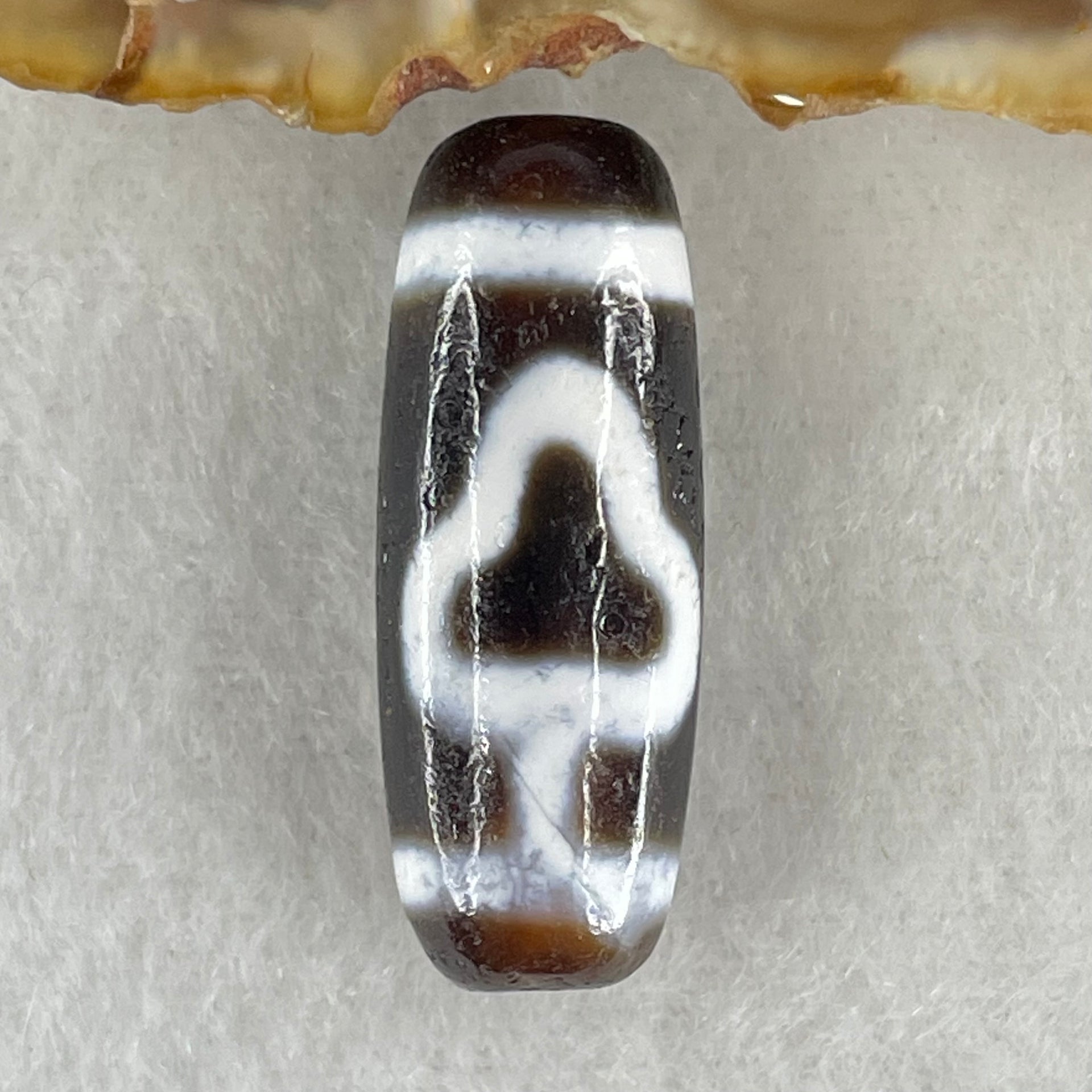 Natural Powerful Tibetan Old Oily Double Bodhi Tree Dzi Bead Heavenly Master (Tian Zhu) 菩提树天珠 5.45g 28.9 by 11.0mm - Huangs Jadeite and Jewelry Pte Ltd