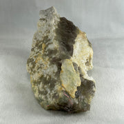 Natural Green Fluorite with White Quartz Rough with Wooden Stand Display 3,402.1g 165.0 by 136.0 by 285.0g - Huangs Jadeite and Jewelry Pte Ltd