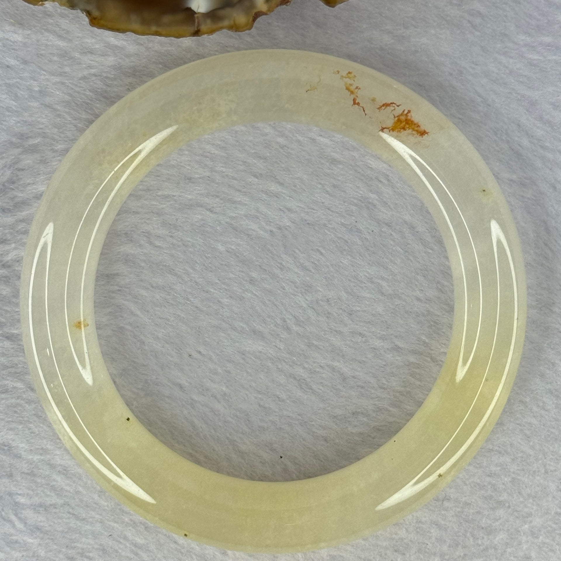 Transparent Yellow to White Quartzite Jade Bangle 天山玉手镯 Internal Diameter 56.9mm 60.55g 11.7 by 11.7mm - Huangs Jadeite and Jewelry Pte Ltd