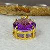 Natural Amethyst with Crystals in Gold Pendent 6.58g 17.8 by 9.1mm - Huangs Jadeite and Jewelry Pte Ltd
