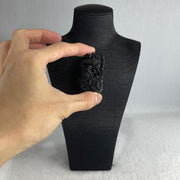 Certified Natural Type A Black Omphacite Jadeite Pixiu pair Pendant Each About 62.04g 50.6 by 28.6 by 21.4mm And 64.08g 50.0 by 27.5 by 22.7mm - Huangs Jadeite and Jewelry Pte Ltd