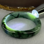 Type A Dark Green Piao Hua Jadeite Bangle 66.76g Internal Diameter 58.4mm 13.9 by 8.7mm (Very Slight External Rough) - Huangs Jadeite and Jewelry Pte Ltd