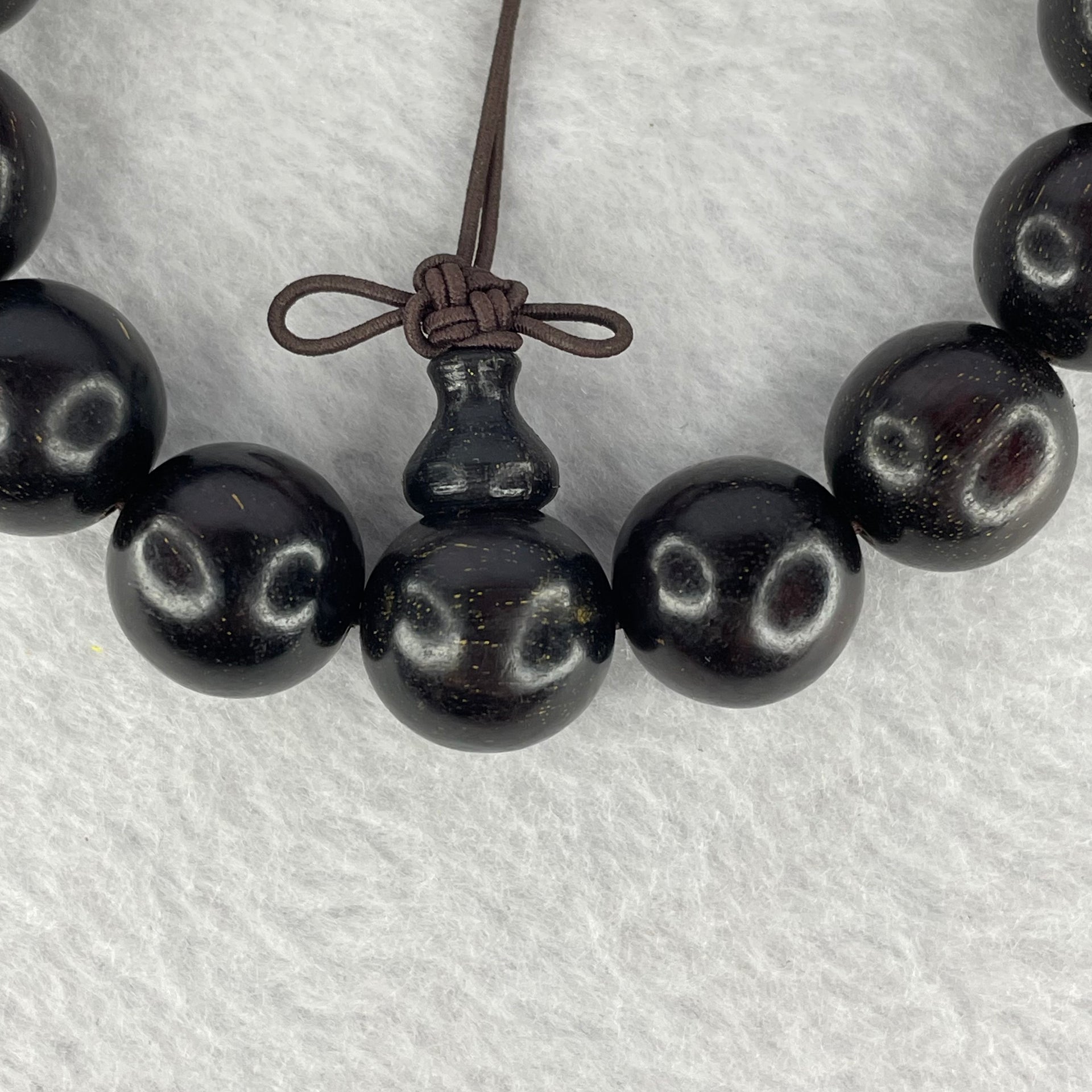 Natural India Zitan Sandalwood 小叶字檀木 Beads Bracelet Sinking Type 27.07g 14.8 mm 15 Beads - Huangs Jadeite and Jewelry Pte Ltd