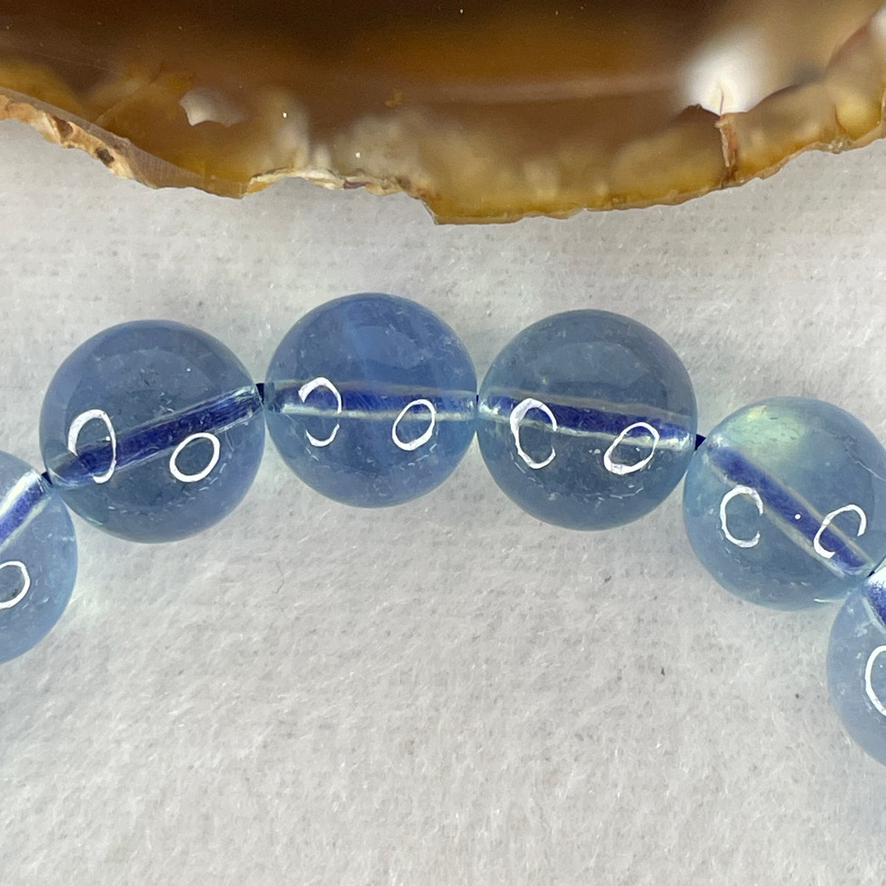 Certified Very Good Natural Transparent Aquamarine Beads Bracelet 36.26g 16.5cm 11.6mm 18 Beads