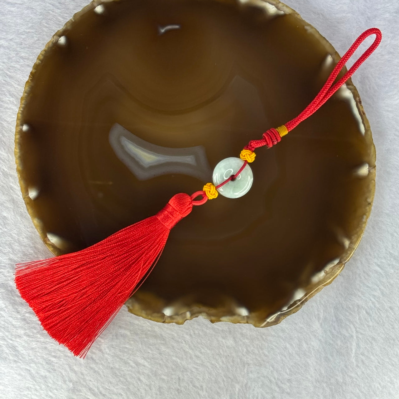 Type A Green Lavender Jadeite Ping An Kou Donuts Decor 8.10g 17.7 by 8.5mm - Huangs Jadeite and Jewelry Pte Ltd