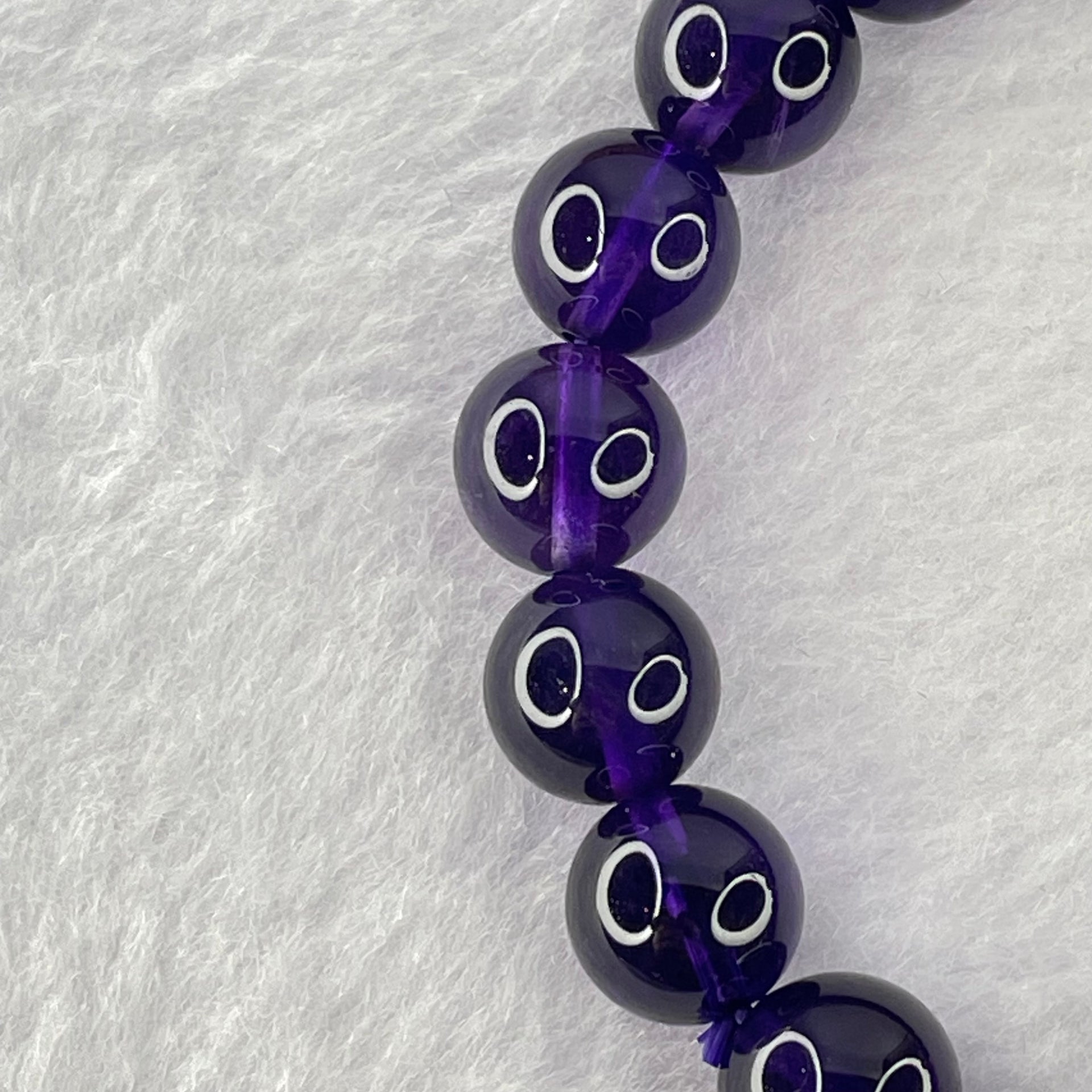 Very Good Grade Natural Amethyst Bracelet 21.52g 15.5cm 9.4mm 21 Beads - Huangs Jadeite and Jewelry Pte Ltd