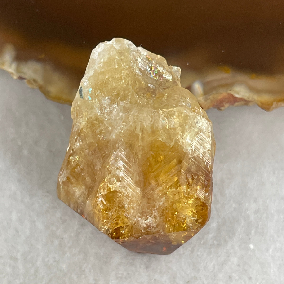 Natural Citrine Quartz Crystal Rough Mini Display | (17.40g | 35.8 x 25.7 x 22.0mm | Abundance Catalyst, "Merchant's Stone of Wealth" Executive Prosperity Focus, Feng Shui Financial Magnet & Vitality Anchor)