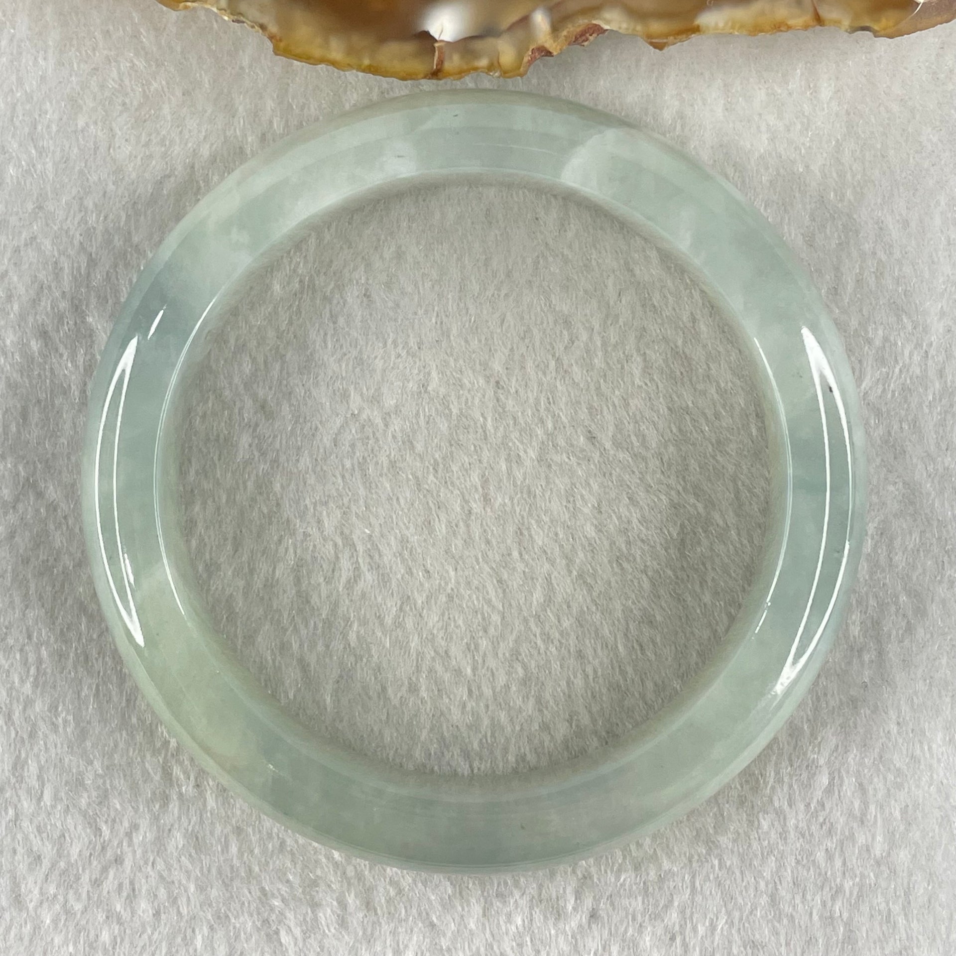 Type A Light Green with Lavender Jadeite Bangle 57.78g Inner Diameter 57.4mm 12.3 by 9.2mm (Internal Lines) - Huangs Jadeite and Jewelry Pte Ltd