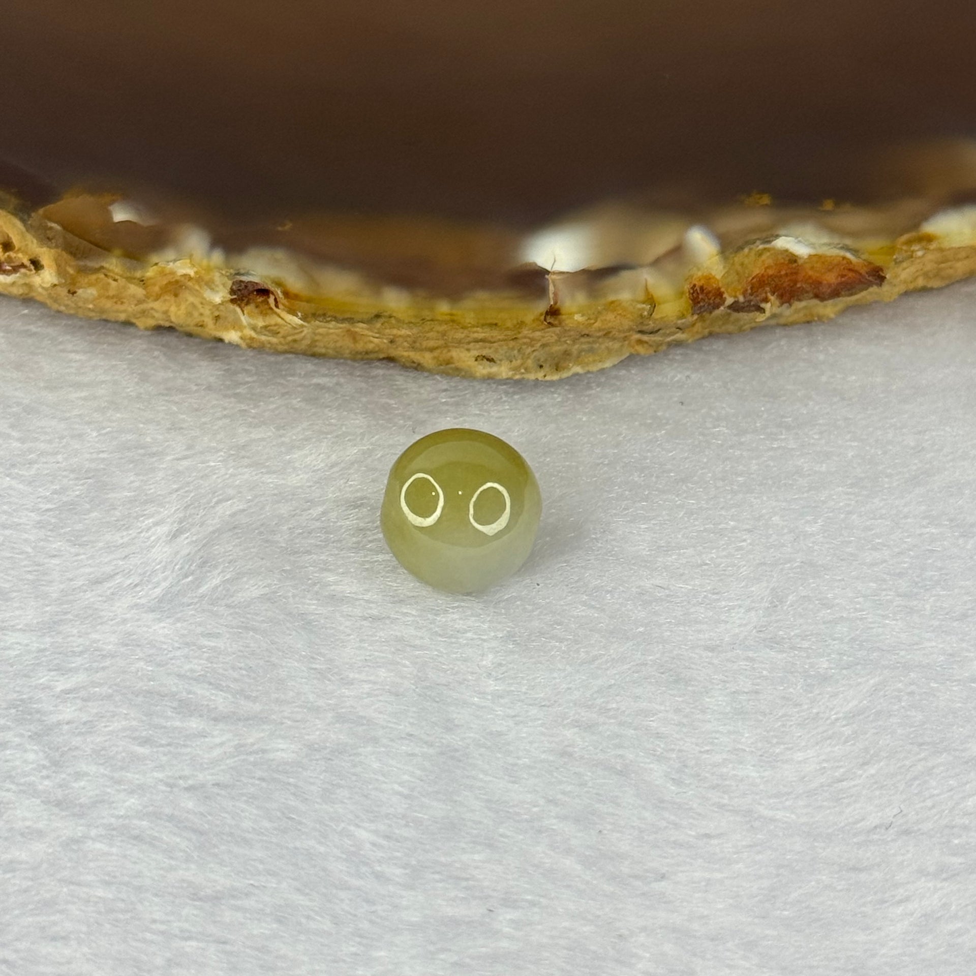 Type A Yellow with Sky Blue Jadeite Bead for Bracelet/Necklace/Earrings/Rings 1.53g 9.7mm - Huangs Jadeite and Jewelry Pte Ltd