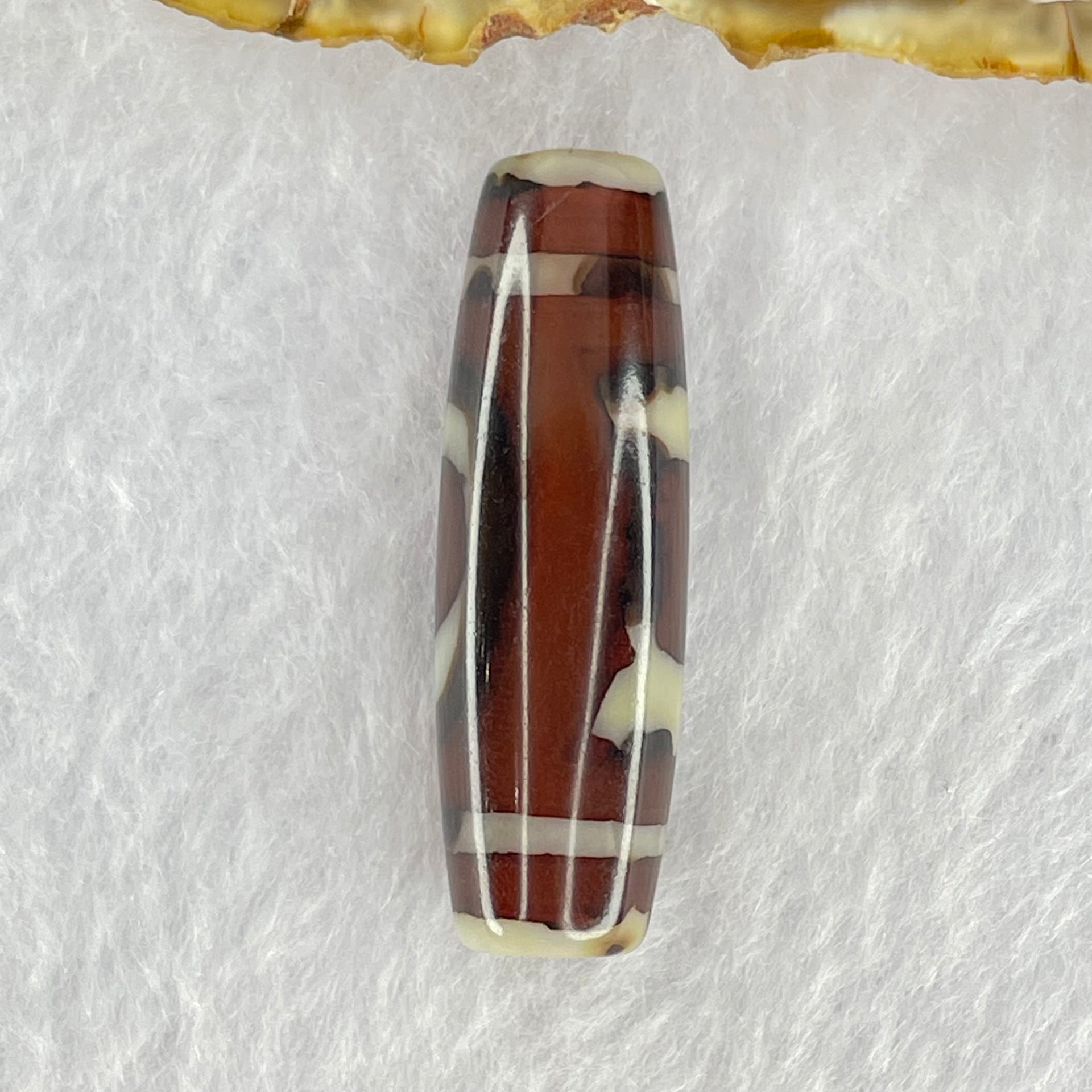 Natural Powerful Tibetan Old Oily Agate Sky Door Serenity 1 Eye Dzi Bead Heavenly Master (Tian Zhu) 一眼天诛 8.59g 37.8 by 12.0mm - Huangs Jadeite and Jewelry Pte Ltd