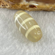 Natural Powerful Tibetan Old Oily Agate 3-Lines Dzi Bead Heavenly Master (Tian Zhu) 三行天诛 3.00g 20.1 by 10.1mm - Huangs Jadeite and Jewelry Pte Ltd