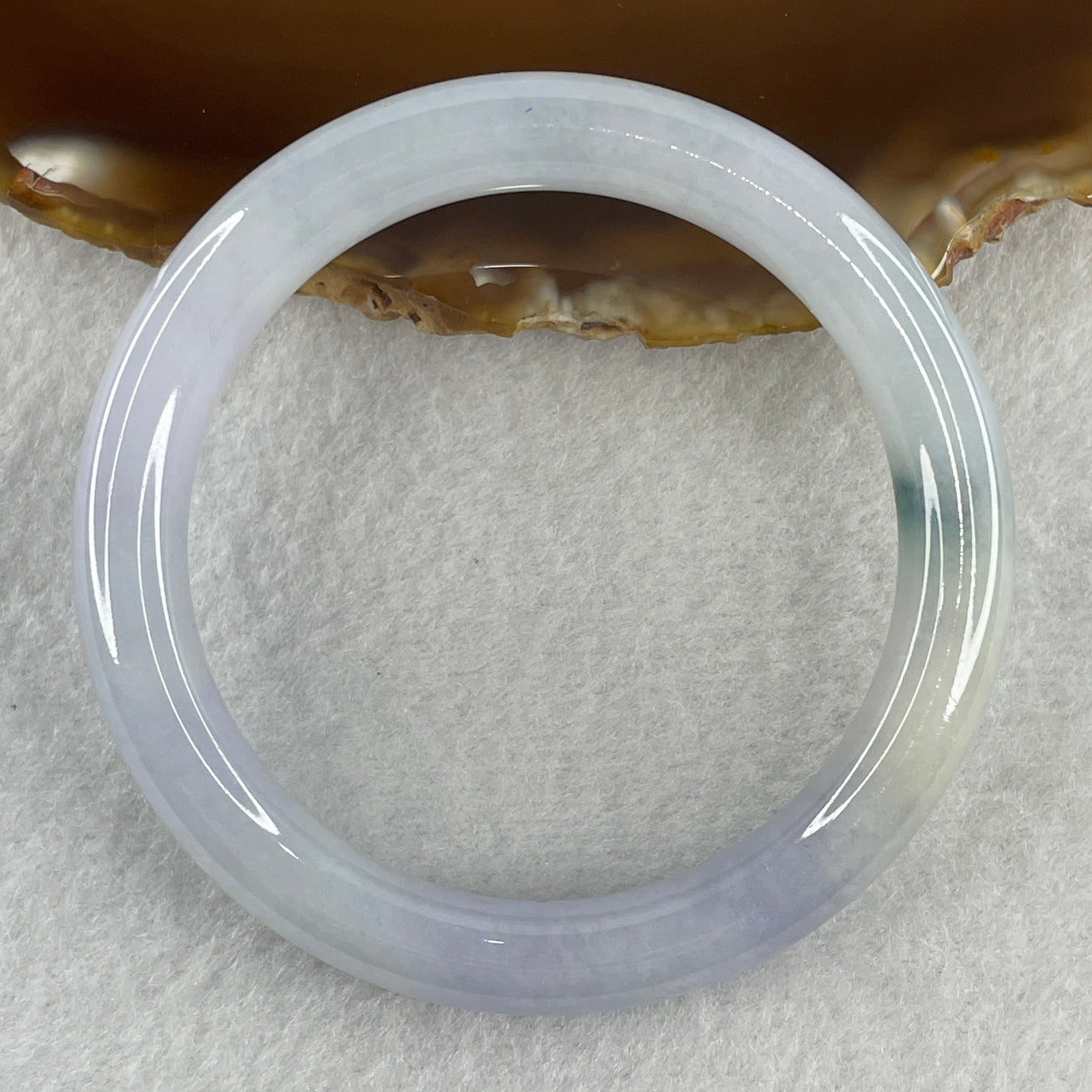 Type A Light to Faint Lavender with Dark Green Piao Hua Jadeite Bangle Internal Diameter 50.9mm 40.08g 9.9 by 8.6mm (Very Slight Internal Lines ) - Huangs Jadeite and Jewelry Pte Ltd