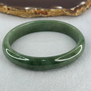 Type A Blueish Green Jadeite Oval Bangle Internal Diameter 58.7mm 38.10g 12.0 by 6.6mm (Very Fine Internal Lines) - Huangs Jadeite and Jewelry Pte Ltd