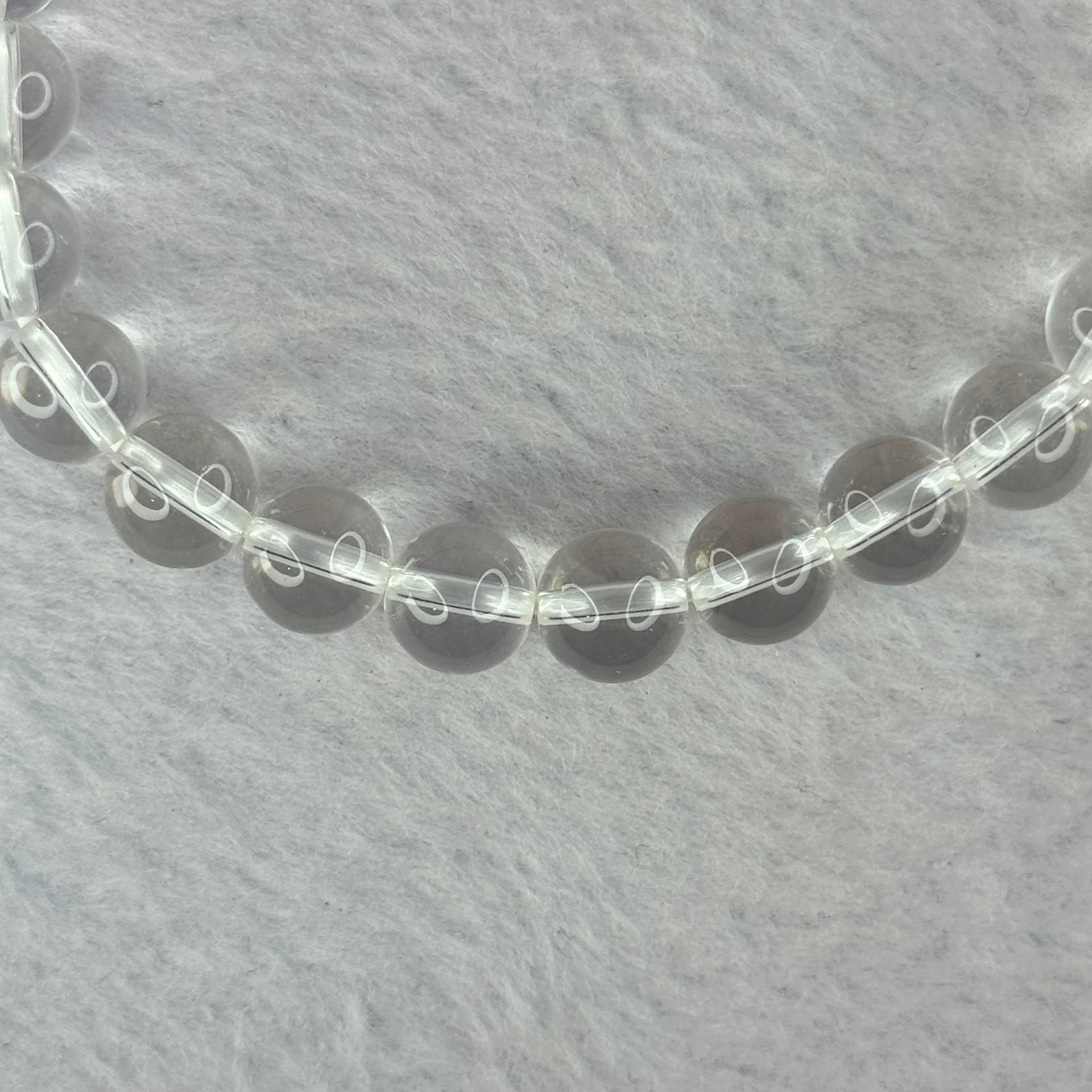 Natural Clear Quartz Bracelet 天然白水晶手链 18.70g 16.5cm 8.4mm 24 Beads - Huangs Jadeite and Jewelry Pte Ltd
