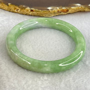 Type A Green with Lavender Jadeite Bangle Internal Diameter 53.8mm 50.57g 10.2 by 9.5mm (Very Slight Internal Line) - Huangs Jadeite and Jewelry Pte Ltd