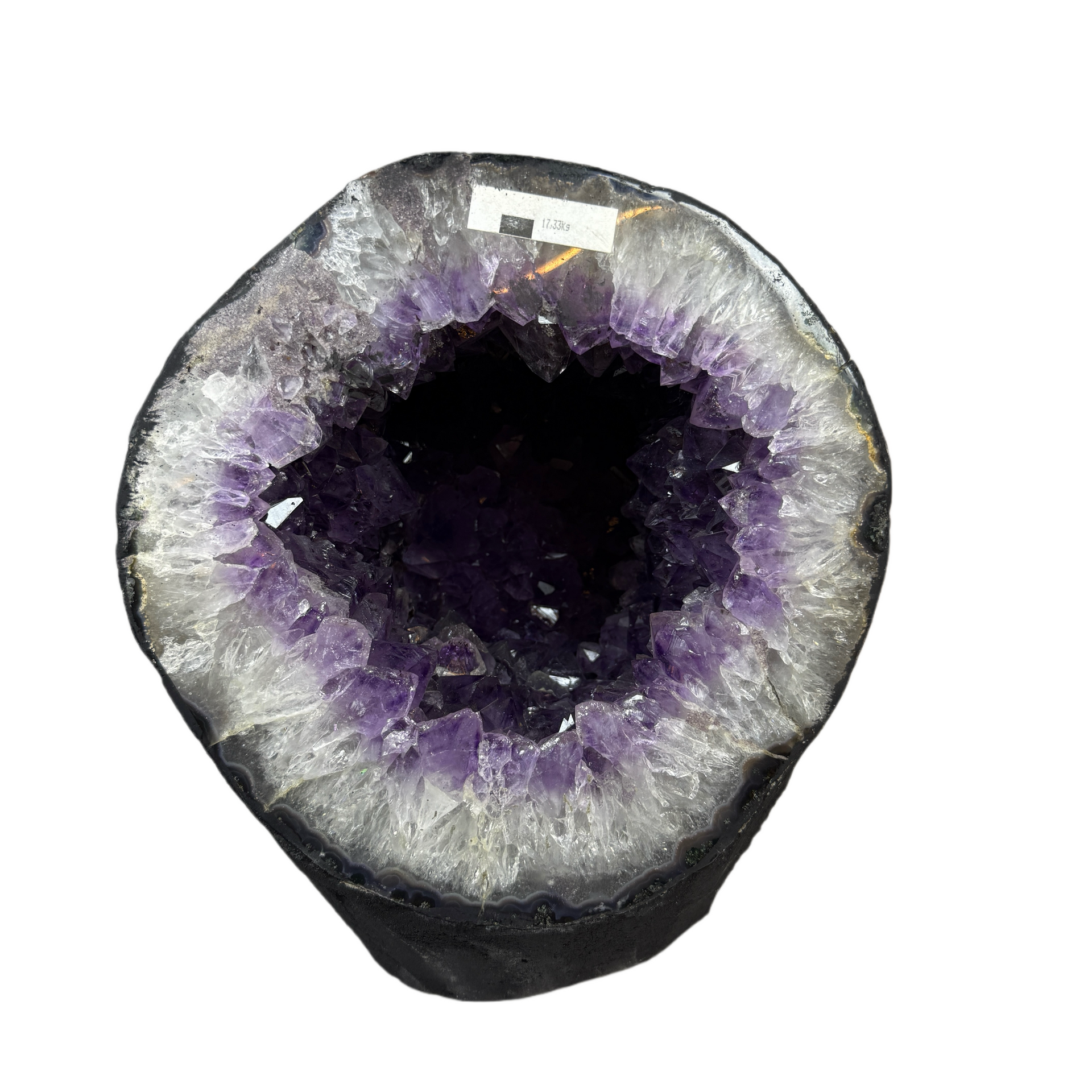 Natural Round Shape Amethyst Cave Display 17,231.7g 220.0 by 200.0 by 160.0mm - Huangs Jadeite and Jewelry Pte Ltd