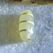 Natural Powerful Tibetan Old Oily Agate 3-Lines Dzi Bead Heavenly Master (Tian Zhu) 三行天诛 2.56g 19.9 by 9.6mm - Huangs Jadeite and Jewelry Pte Ltd