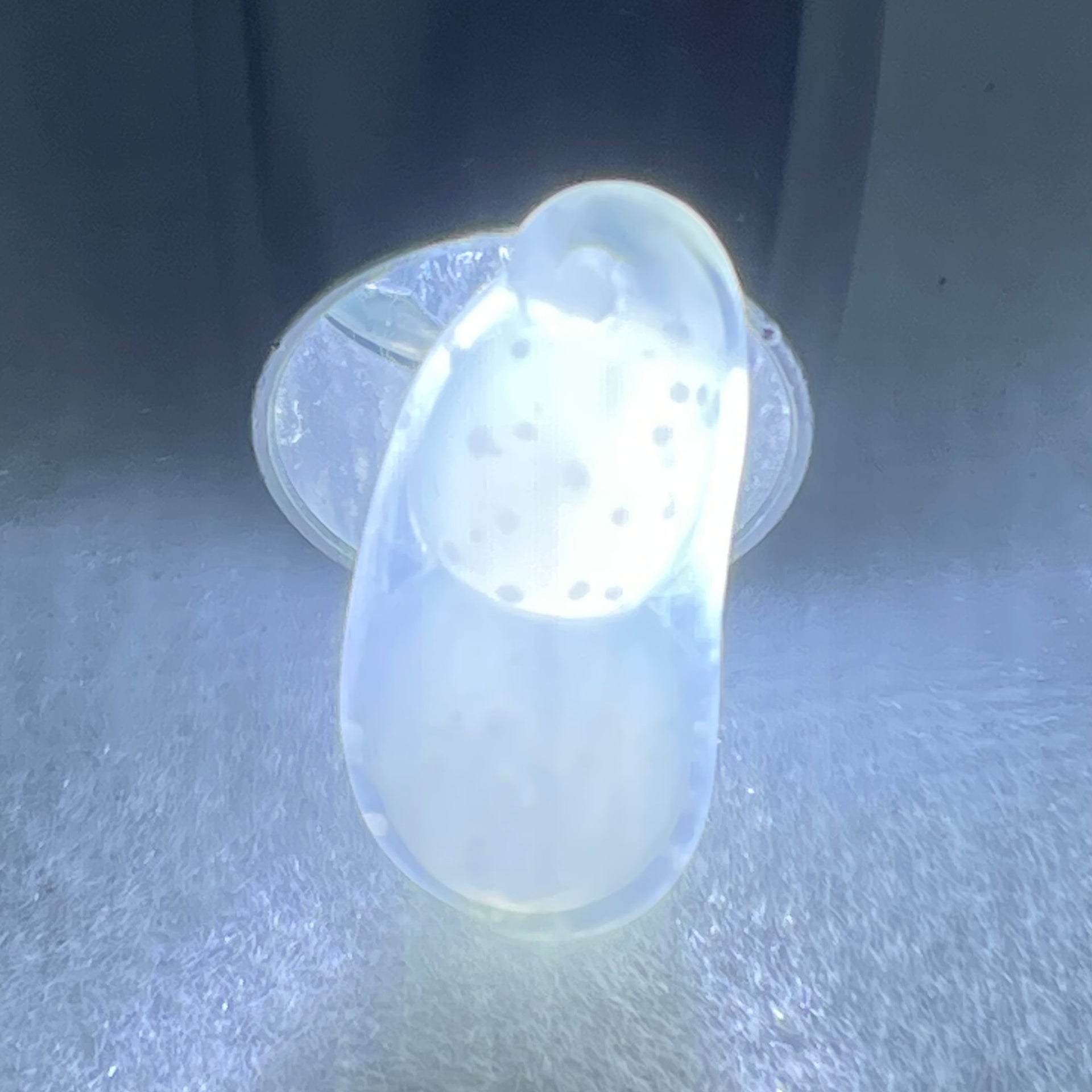 Type A Semi Icy Faint Green with Muna Jadeite Peapod Pendant 4.13g 28.0 by 13.2 by 7.4mm - Huangs Jadeite and Jewelry Pte Ltd