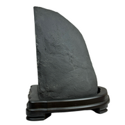 Natural Triangular Shape Amethyst Cave with Wooden Display 12,879.2g 285.0 by 240.0 by 300.0mm - Huangs Jadeite and Jewelry Pte Ltd