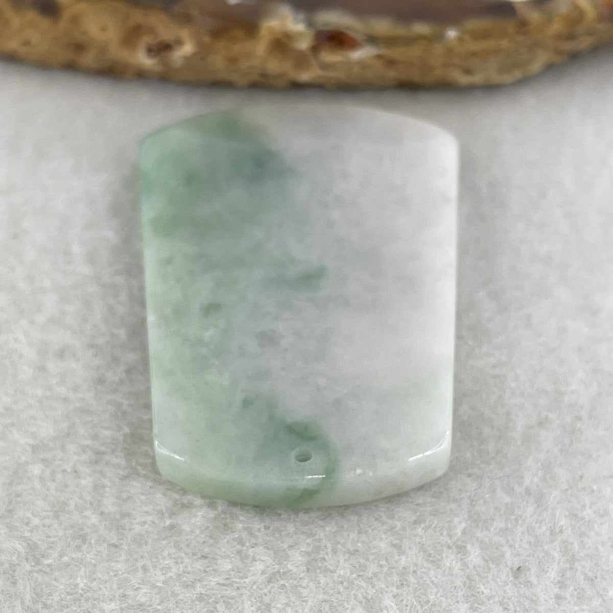 Natural Type A Faint Lavender with Green Jadeite Wu Shi Pai Pendant | Peace Plaque Talisman (14.38g | 45.9 x 29.5 x 3.9mm | Slight Rough) - Huangs Jadeite and Jewelry Pte Ltd