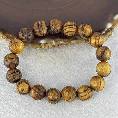 Natural Agarwood Beads Bracelet (Almost no Smell) 沉香木手链11.92g 18cm 12.3mm 17 Beads - Huangs Jadeite and Jewelry Pte Ltd