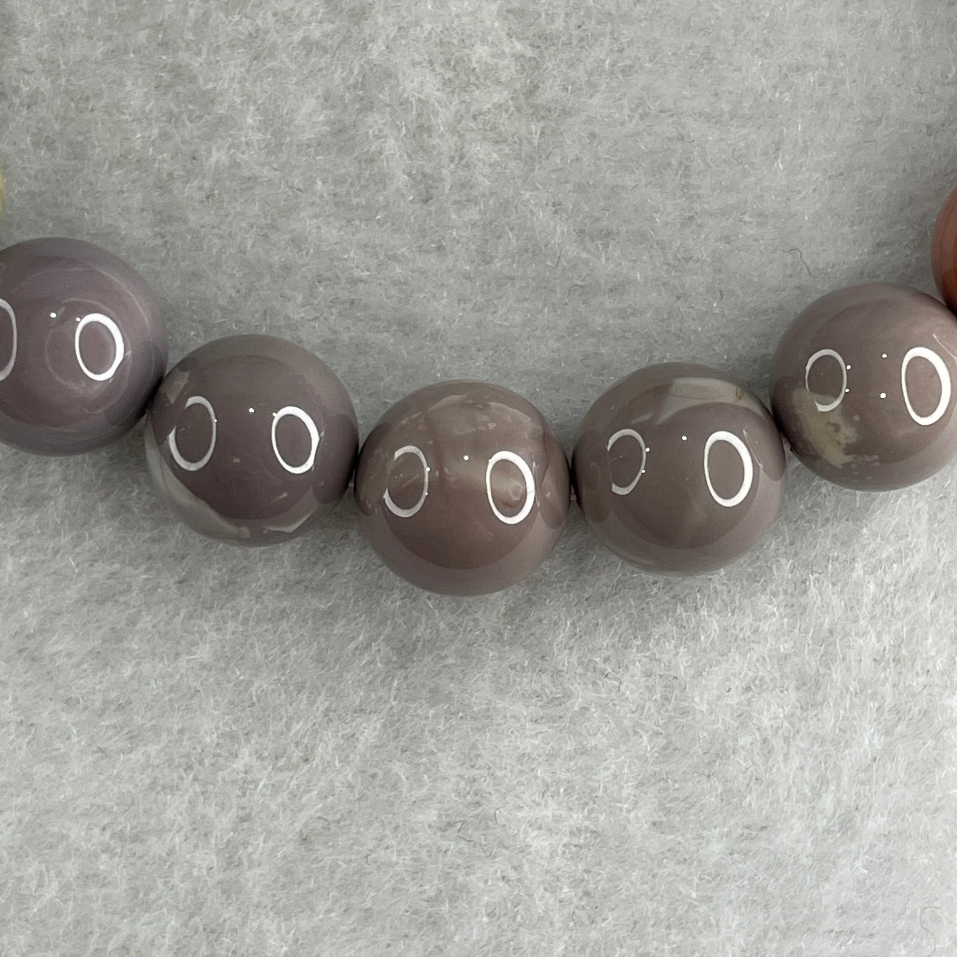 Natural Alashan Agate Pastels Pink Beads with Cat Charm Bracelet 29.60g 15.5cm 10.8mm 17Beads - Huangs Jadeite and Jewelry Pte Ltd