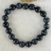Natural Blue Tiger Eye Quartz Beads Bracelet 29.81g 17cm 10.6mm 19 Beads - Huangs Jadeite and Jewelry Pte Ltd