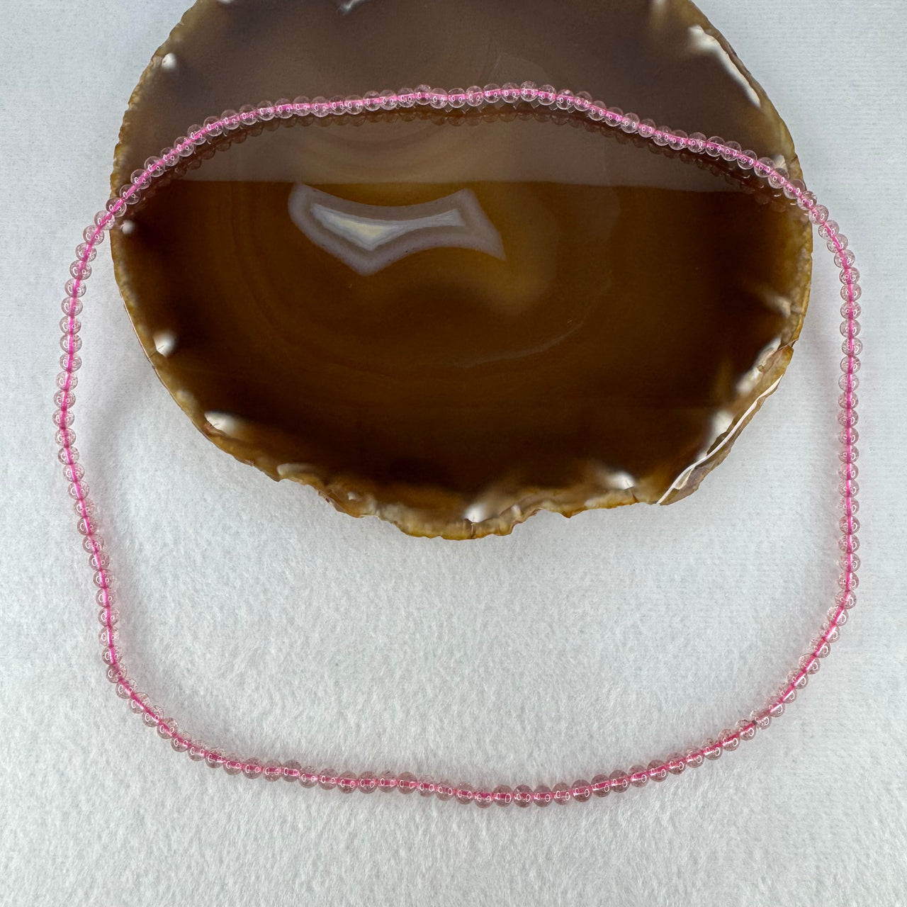 Good Grade Natural Pink Tourmaline Beads Necklace | 4.4mm Rose Radiance Heart Amulet (14.75g | 54cm Length | 135 Beads)