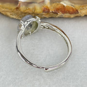 Rare Good Grade Natural Blue Dumortierite Rutilated Quartz in S925 Sliver Ring (Adjustable Size) 1.46g 8.3 by 6.9 by 3.5mm - Huangs Jadeite and Jewelry Pte Ltd
