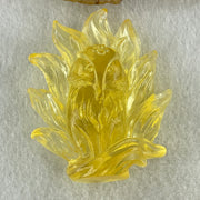 Liuli Yellow 9 Tail Fox Display 75.56g 54.0 by 26.3 by 64.0mm - Huangs Jadeite and Jewelry Pte Ltd