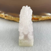 Type A Faint Lavender Jadeite Fu Dog Seal Display 25.66g 40.4 by 23.5 by 14.7mm - Huangs Jadeite and Jewelry Pte Ltd