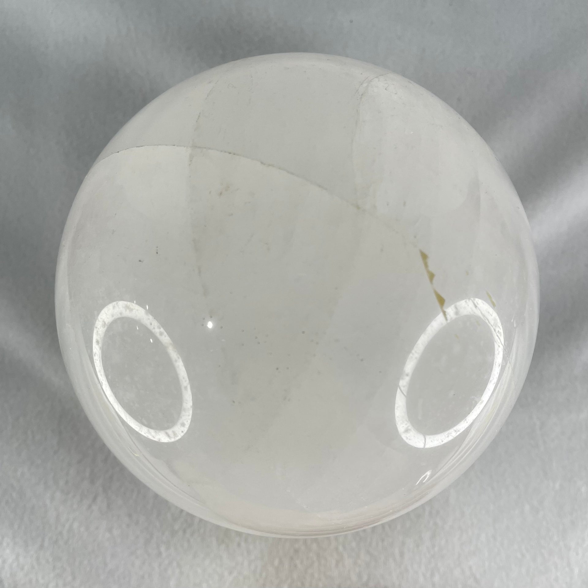 Natural Milky White Quartz Crystal Sphere Ball with Wooden Stand 2,705.8g 118.0 by 155.0mm - Huangs Jadeite and Jewelry Pte Ltd
