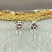 Good Grade Natural Auralite 23 S925 Silver Earrings 2.00g 8.8 by 6.8 by 4.0mm - Huangs Jadeite and Jewelry Pte Ltd