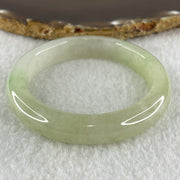 Rare Type A Natural Semi Icy Jelly Light Green with Faint Lavender Jadeite Bangle 44.21g Inner Diameter 50.6mm 10.8 by 8.2mm (Perfect) - Huangs Jadeite and Jewelry Pte Ltd