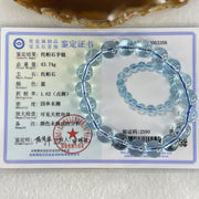 Good Grade Natural Blue Topaz Beads Bracelet 43.74g 16.5cm 10.9mm 19 Beads - Huangs Jadeite and Jewelry Pte Ltd