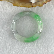 Type A Wuji Grey with Apple Green Piao Hua Jadeite Ring 5.25g 6.5 by 4.6mm US8.5 HK18.8 - Huangs Jadeite and Jewelry Pte Ltd