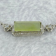 Type A Icy Green Jadeite Mini Rectangle Wu Shi Pai with Crystals in S925 Sliver Bracelet 4.18g 14.8 by 7.0 by 1.6mm - Huangs Jadeite and Jewelry Pte Ltd