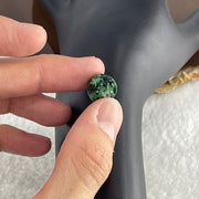 Natural Type A Lao Keng Old Mine Green with Light Green Jadeite Flora Carving Bead Charm 1.37g 11.4mm - Huangs Jadeite and Jewelry Pte Ltd