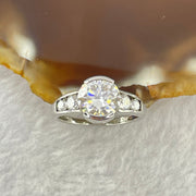 Colourless Cubic Zirconia with Crystals In S925 Sliver Ring 2.58g 7.8 by 5.6mm US5.5 HK12 - Huangs Jadeite and Jewelry Pte Ltd