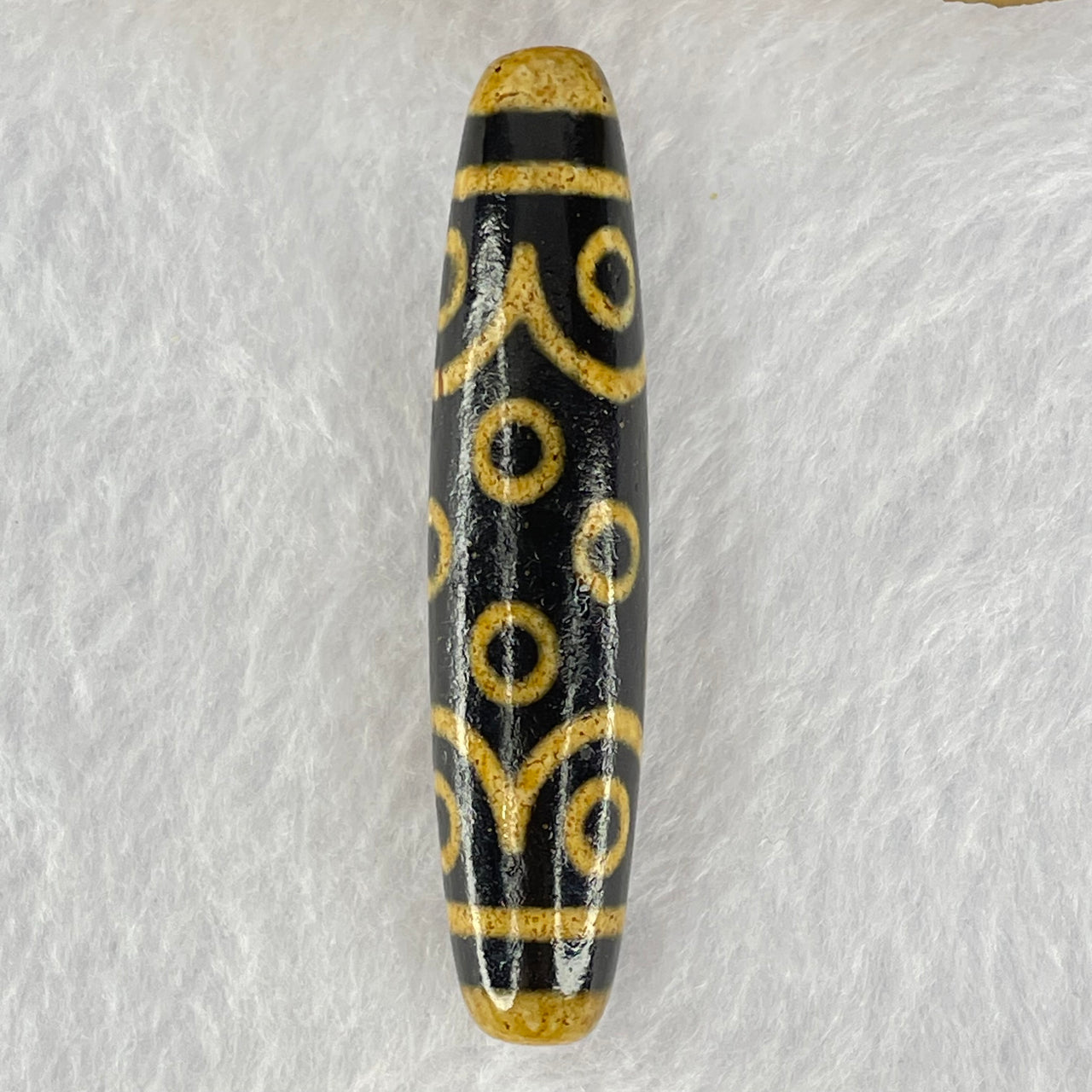 Natural Powerful Tibetan Old Oily Dark and Light Brown Agate 15 Eyes Dzi Bead Heavenly Master (Tian Zhu) 十五眼天诛 14.29g 58.3 by 13.2mm - Huangs Jadeite and Jewelry Pte Ltd