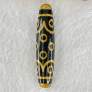 Natural Powerful Tibetan Old Oily Dark and Light Brown Agate 15 Eyes Dzi Bead Heavenly Master (Tian Zhu) 十五眼天诛 14.29g 58.3 by 13.2mm - Huangs Jadeite and Jewelry Pte Ltd