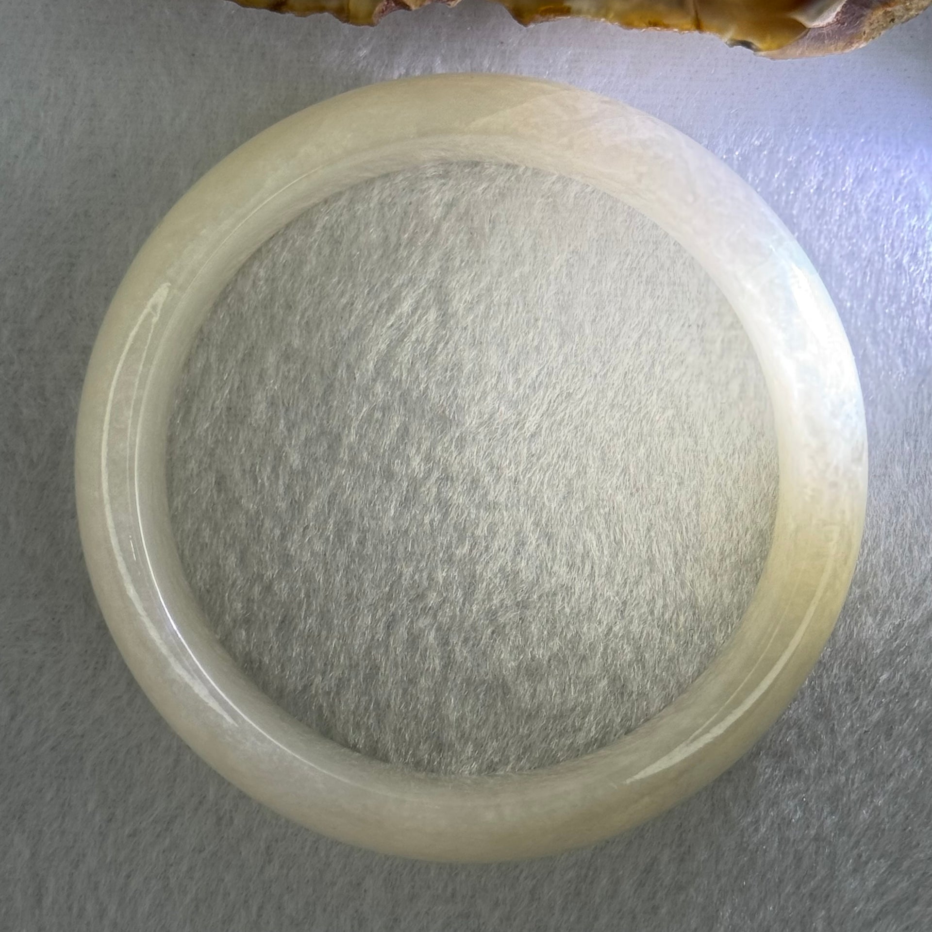 Type A Faint Green Lavender Jadeite Bangle Internal Diameter 53.6mm 69.94g 19.5 by 7.6mm (Internal Lines) - Huangs Jadeite and Jewelry Pte Ltd