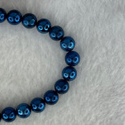 Natural Meteorite Blue Color Beads Bracelet 88.65g 17.5cm 10.3mm 20 Beads - Huangs Jadeite and Jewelry Pte Ltd